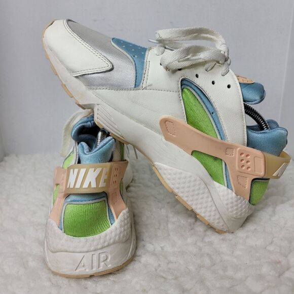 Nike Air Huarache SE Sail Womens Size 12 White/Orange/Blue Running Shoes - Picture 6 of 10